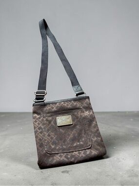 Tommy Hilfiger Brown Jacquard Mini Crossbody with Red Logo Tagging